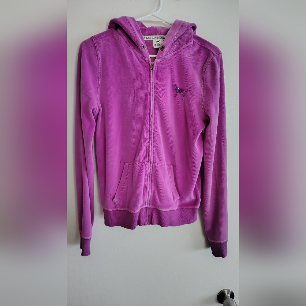 2000 Victoria's Secret Pink Sequin Zipper Hoodie